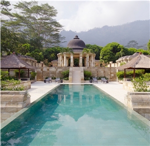 Green Sukabumi Pool Tiles, Bali Pool Tiles Stone