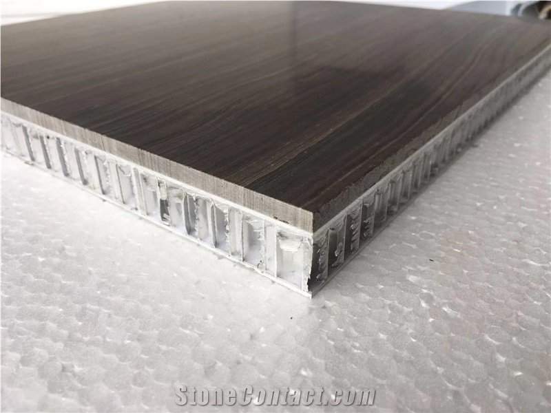 Aluminum Honeycomb Backed Brown Marble Panel