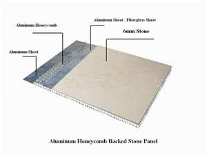 Aluminum Honeycomb Backed Brown Marble Panel