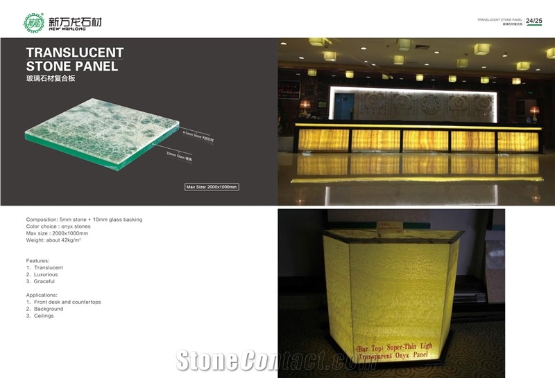 High Quality Translucent Stone Panel