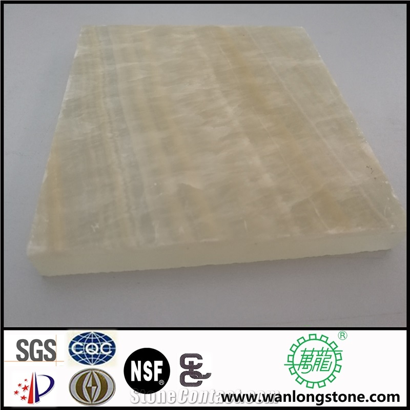 Transulent Glass Backed Onyx Panel