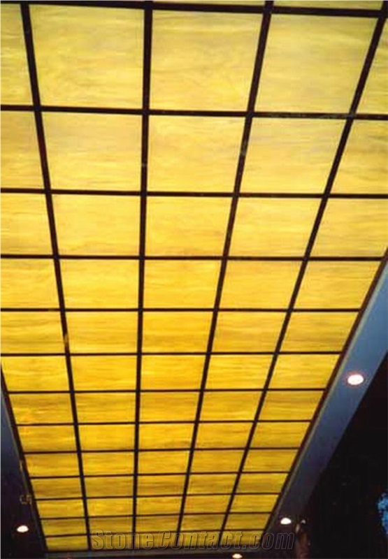 Transulent Glass Backed Onyx Panel