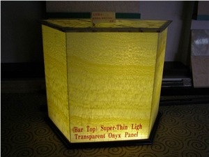 Transulent Glass Backed Onyx Panel