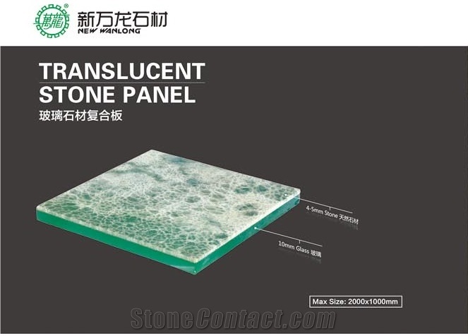 Transulent Glass Backed Onyx Panel