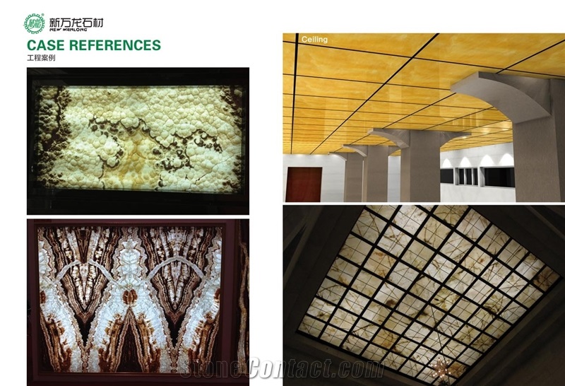 Transulent Glass Backed Onyx Panel