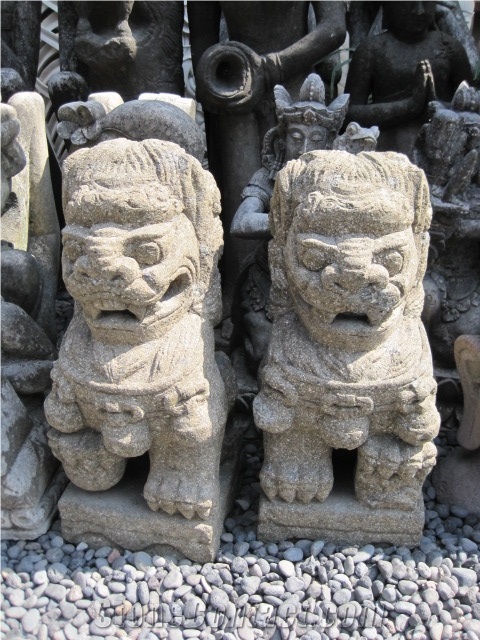 Natural Stone Bali Green Tuff Carved Budha Sculpture