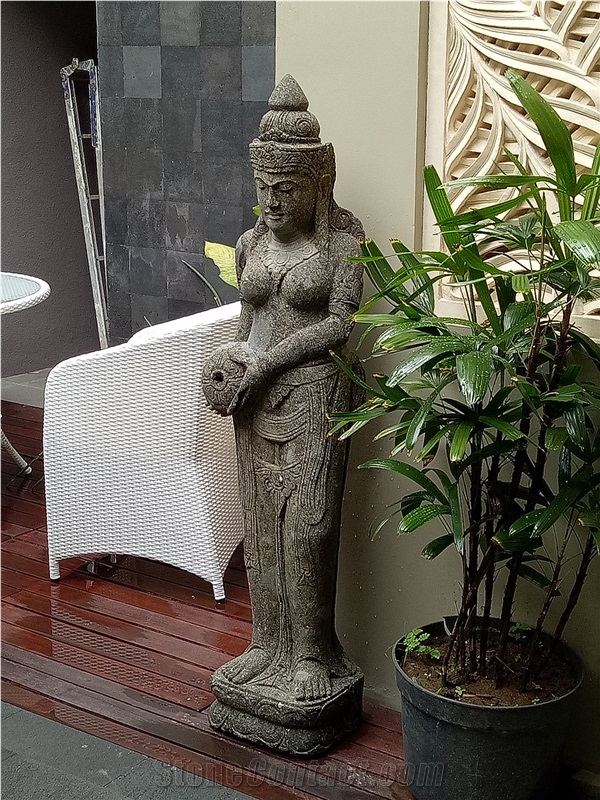 Natural Stone Bali Green Tuff Carved Budha Sculpture