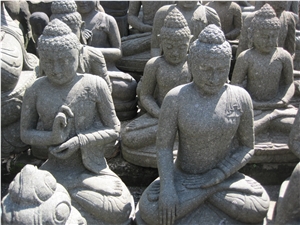 Natural Stone Bali Green Tuff Carved Budha Sculpture