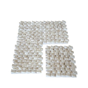 2,5x5cm Light Travertine Siding Split Face Mosaic