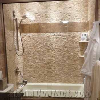 2,5x5cm Light Travertine Split Face Mosaic