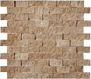2,5x5cm Noce Travertine Split Face Mosaic