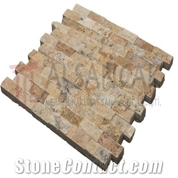 2,5x5cm Scabos Travertine Split Face Mosaic