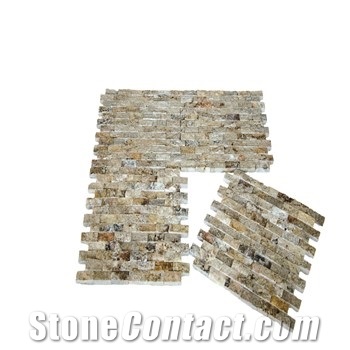 2,5x5cm Scabos Travertine Split Face Mosaic
