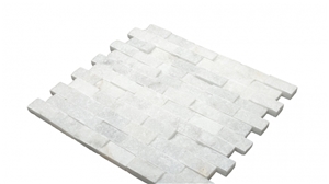 2,5x5cm White Marble Split Face Mosaic