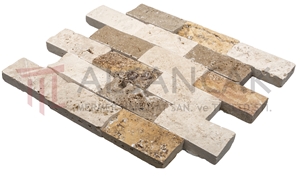 5x10cm Mix Travertine Split Face Mosaic