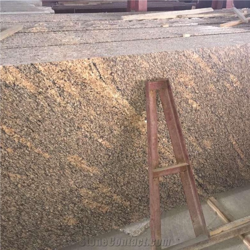 Giallo California Brown Granite Slabs and Floor