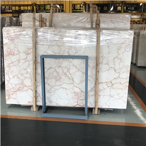 Ivory White Marble with Red Veins
