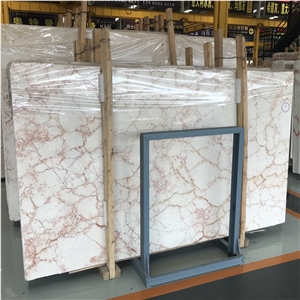 Ivory White Marble with Red Veins