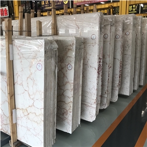 Ivory White Marble with Red Veins