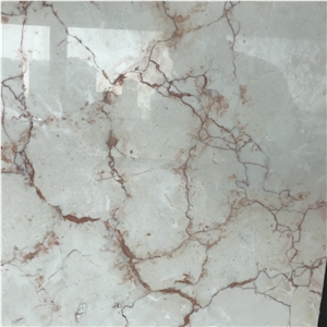 Ivory White Marble with Red Veins