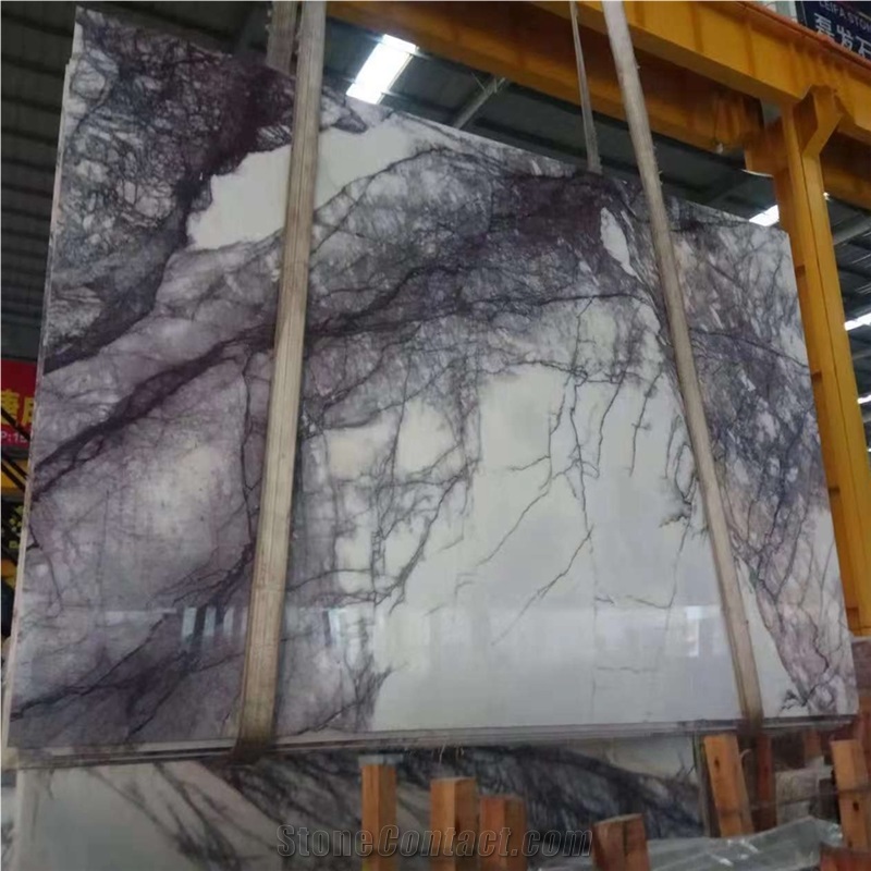 Purple Vein White Marble Tile Import from Turkey