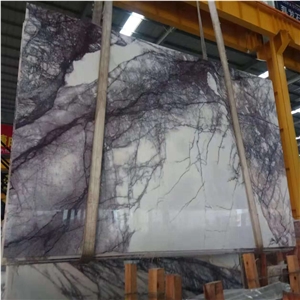 Purple Vein White Marble Tile Import from Turkey