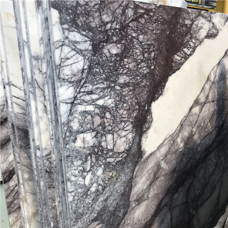 Purple Vein White Marble Tile Import from Turkey