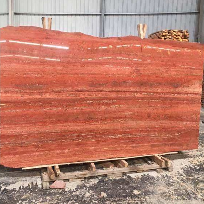 Red Travertine Slabs