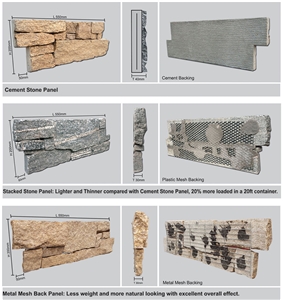 Cement Back Exterior Split Face Stone Cladding