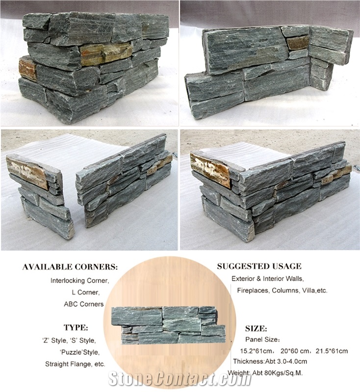 Cement Back Exterior Split Face Stone Cladding