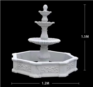 Outdoor 3 Tier White Marble Water Fountain Sale