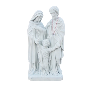 Polished Life Size White Marble Virgin Mary Statue