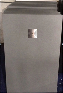 White Center Drain Artificial Stone Shower Pans