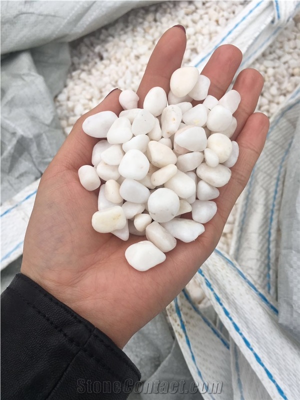 Landscape White Marble Tumbled Gravel Pebble