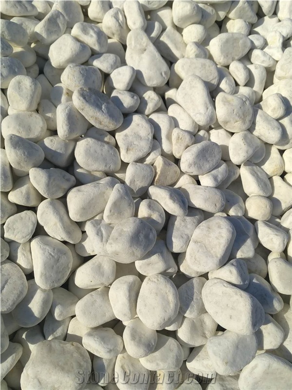 Landscape White Marble Tumbled Gravel Pebble