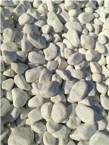Landscape White Marble Tumbled Gravel Pebble