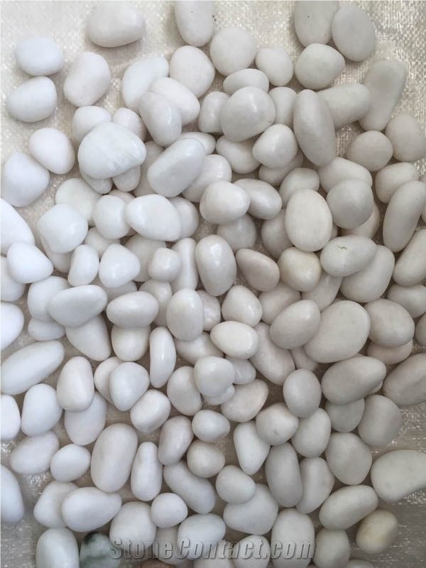 Landscape White Marble Tumbled Gravel Pebble