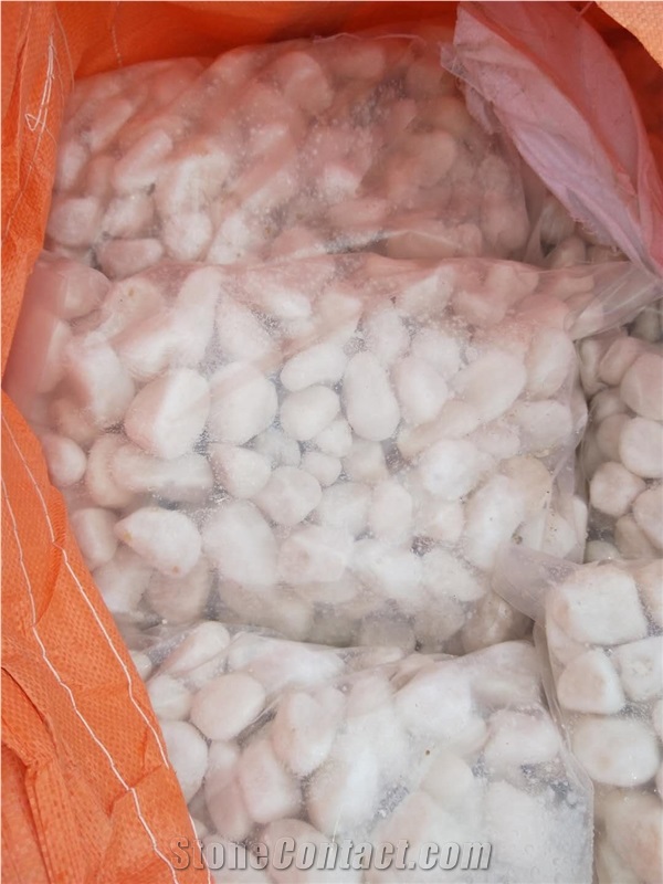 Landscape White Marble Tumbled Gravel Pebble