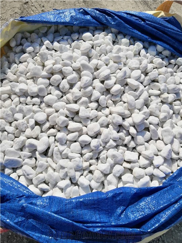 Landscape White Marble Tumbled Gravel Pebble
