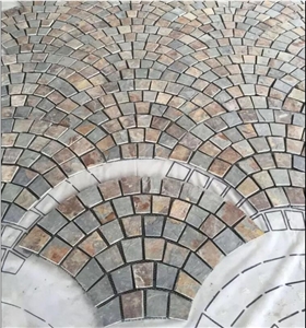 Wholsale Natural Stone Slate Cobblestone Paver Mat