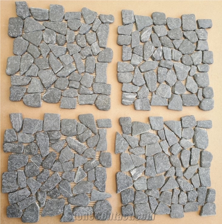Wholsale Natural Stone Slate Cobblestone Paver Mat
