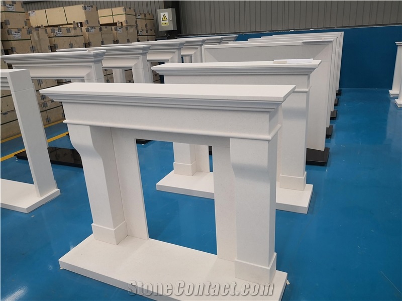 Modern Fireplace White Marble Hearth Wholesales