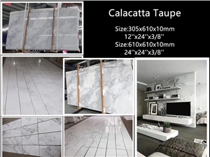 Chinese White Marble Calacatta Taupe Marble Blocks