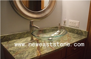 Bidaser/ Rainforest Green Marble Vanity Countertop
