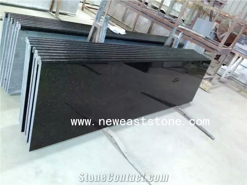 Black Star Galaxy Granite Full Bullnose Countertop