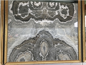 Grey Painting Onyx Slab,Brown Bubble Onyx Tile