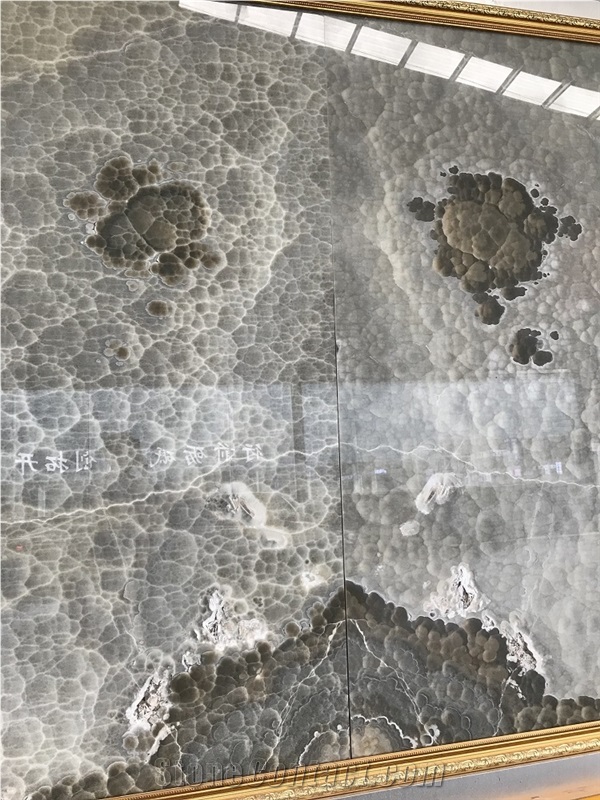 Grey Painting Onyx Slab,Brown Bubble Onyx Tile