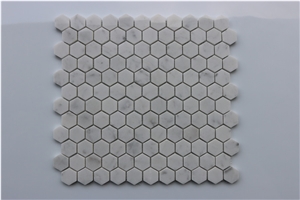 Italy Bianco Carrara White Small Hexagon Mosaics