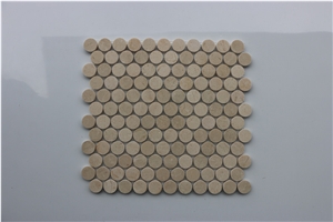 Spain Crema Marfil Penny Round Marble Mosaic