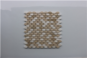 Spain Crema Marfil, Thassos White Marble Mosaics